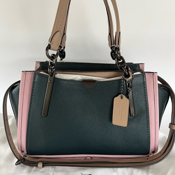 Coach Crossbody Dream Satchel in Colorblock - Pine Green Multi - Picture 1 of 9